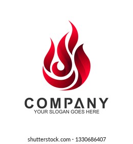 fire logo design template, abstract fire vector