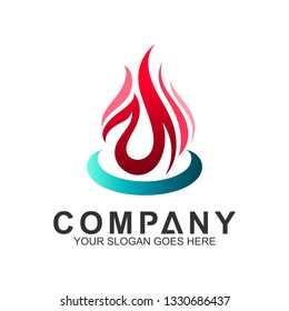 fire logo design template, abstract fire vector