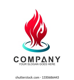 fire logo design template, abstract fire vector