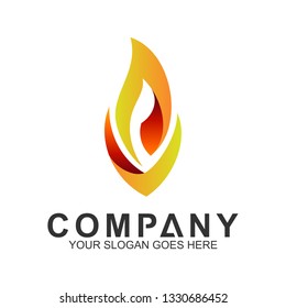 fire logo design template, abstract fire vector