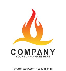 fire logo design template, abstract fire vector