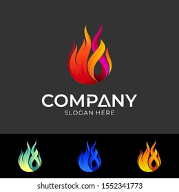 fire logo design template, burning vector illustration, torch light symbol
