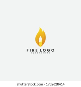 Plantilla de diseño de logotipo de incendio, ilustración vectorial de logotipo de icono de llama