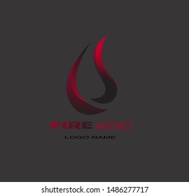 Fire logo design template isolated on black background. Vector logotype concept flame icon.simple and minimalist