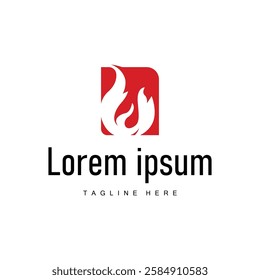 fire logo design template silhouette of fire burning illustration symbol simple flame