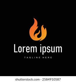 fire logo design template silhouette of fire burning illustration symbol simple flame
