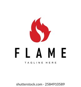 fire logo design template silhouette of fire burning illustration symbol simple flame