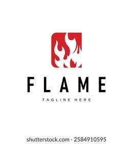 fire logo design template silhouette of fire burning illustration symbol simple flame