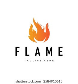 fire logo design template silhouette of fire burning illustration symbol simple flame