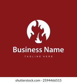 fire logo design template silhouette of fire burning illustration symbol simple flame