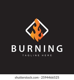 fire logo design template silhouette of fire burning illustration symbol simple flame