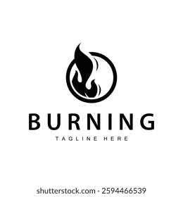 fire logo design template silhouette of fire burning illustration symbol simple flame