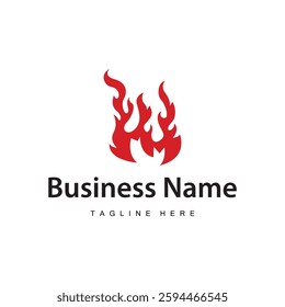 fire logo design template silhouette of fire burning illustration symbol simple flame