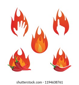 fire logo design template vector