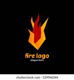 Fire logo design template. Vector Illustration.