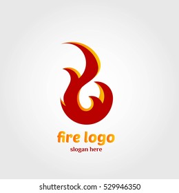 Fire logo design template. Vector Illustration.