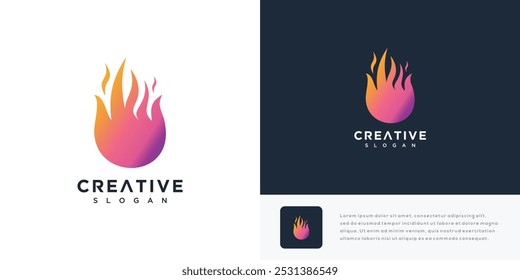 Fire Logo design vector. Campfire Silhouette Icon	
