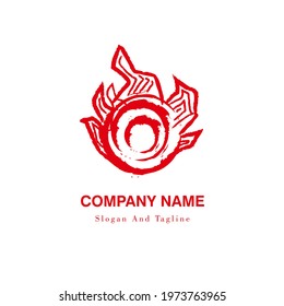 fire logo design vector illustration. culinary shop logo design. 