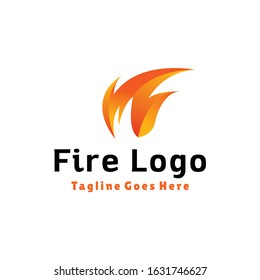 Fire Logo design vector template with orange gradient color Concept style. flaming Symbol for energy, industrial, gas oil, fuel, business and company.