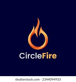 Fire Logo design vector template in the shape of letter O. Letter O fire Logotype concept icon