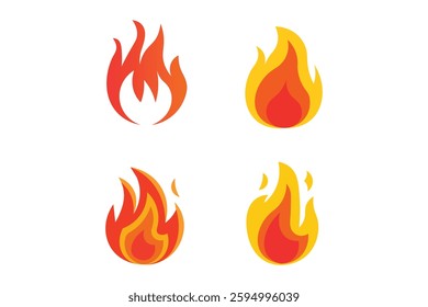 Fire Logo Design Vector Template, fire flame icon, burning fire, fire symbol, flame clipart, flame logo