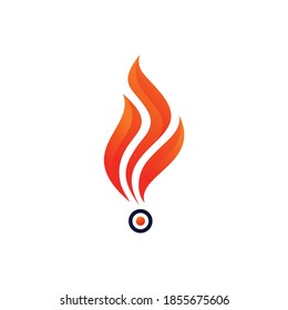 fire logo with dot symbol