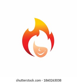 fire logo with face concept