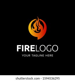 Fire logo. Fire flame burn. Branding for website, firefighters, fire rescue, fire company, energy, safety, etc. Isolated logo vector inspiration. Graphic designs