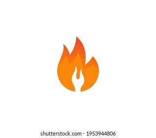 Fire logo flame hot vector 