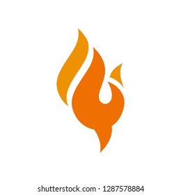 Fire Logo. Flame Icon. Burning Symbol. Vector Eps 10.