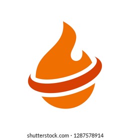 Fire Logo. Flame Icon. Burning Symbol. Vector Eps 10.