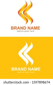 Fire Logo Flat Design elegant character for business 