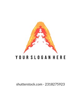 the fire logo in the form of the letter a, is a symbol of a passion, to reach for the forefront, and shows a burning passion