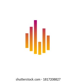 fire logo formed from graphic chart bar