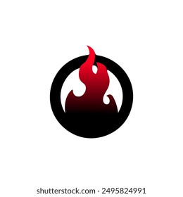 fire logo in frame minimalist