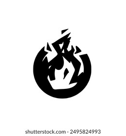fire logo in frame minimalist