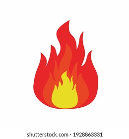 Fire logo graphic design using three colors