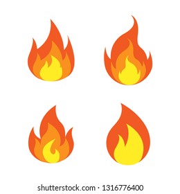 fire logo icon design template vector