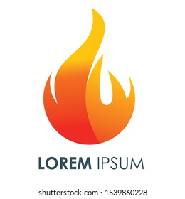 fire logo icon design vector