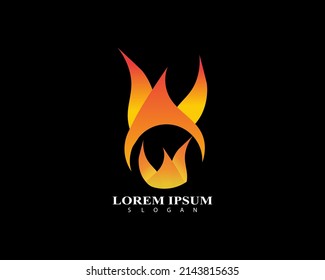 Fire logo or icon design. Vector illustration