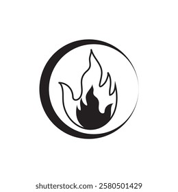 fire logo  icon illustration flat