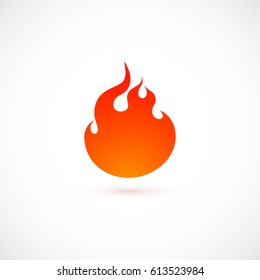 Fire Logo, Icon. Isolated On White Background. Vector Illustration, Eps 10.

