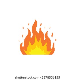 Fire Logo Icon in Pixel Art