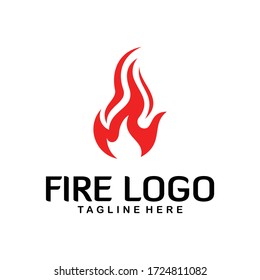 Fire Logo Icon Symbol Template. Vector Illustration Design. Creative and Simple Design