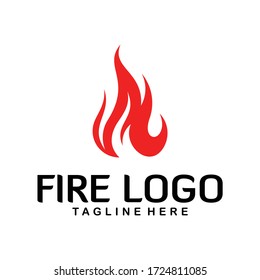 Fire Logo Icon Symbol Template. Vector Illustration Design. Creative and Simple Design