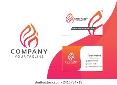 Feuerlogos-Symbol, Vektorgrafik mit Visitenkartenkonzept