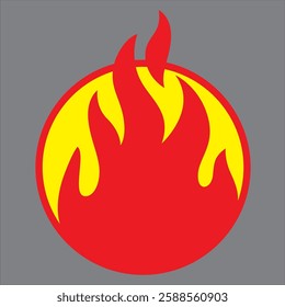 Fire Logo, Image of fire in a circle, A fire is burning, fire is flashing