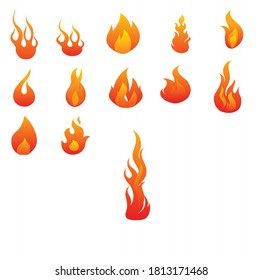 Feuerlogos, Vektorgrafik und Logo-Symbol 