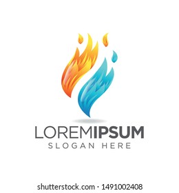fire logo industrial gas vector