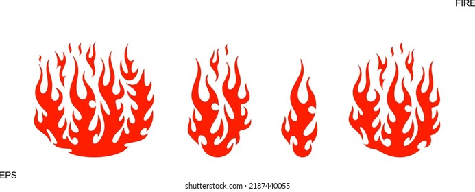 Fire logo. Isolated fire on white background